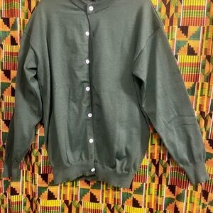 Men's Green Sweater Cardigan